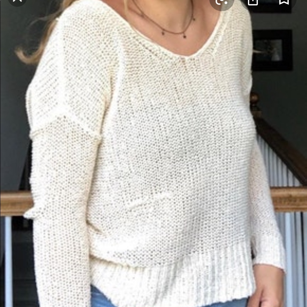 UO Cross Back Sweater Sparkle & Fade